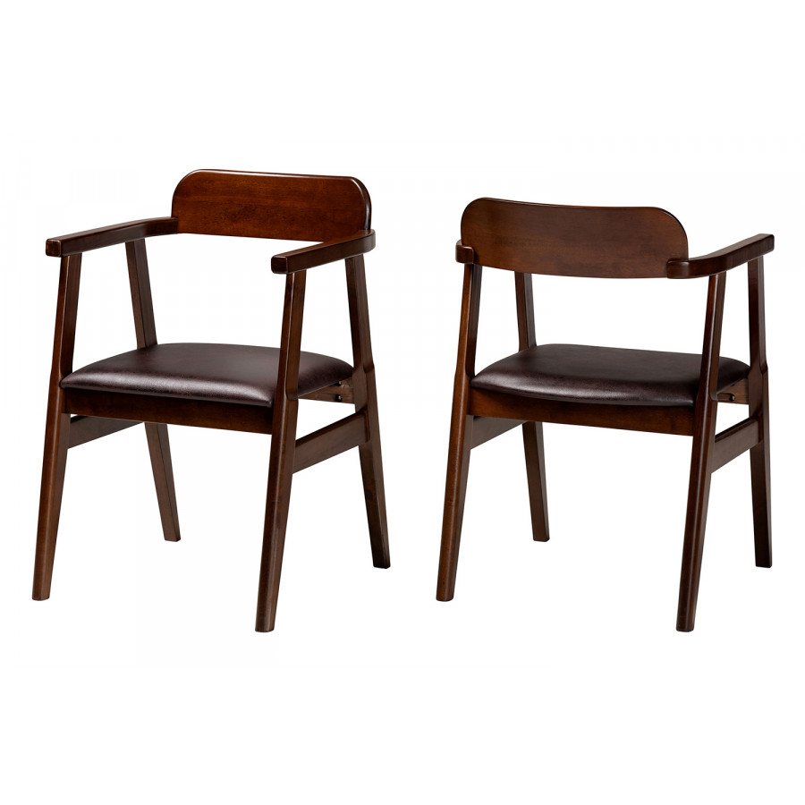 Baxton - Cleo Mid-Century Modern 2-Piece Dining Chair Set