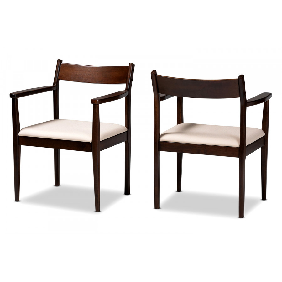 Baxton - Coretta Mid-Century Modern 2-Piece Dining Chair Set