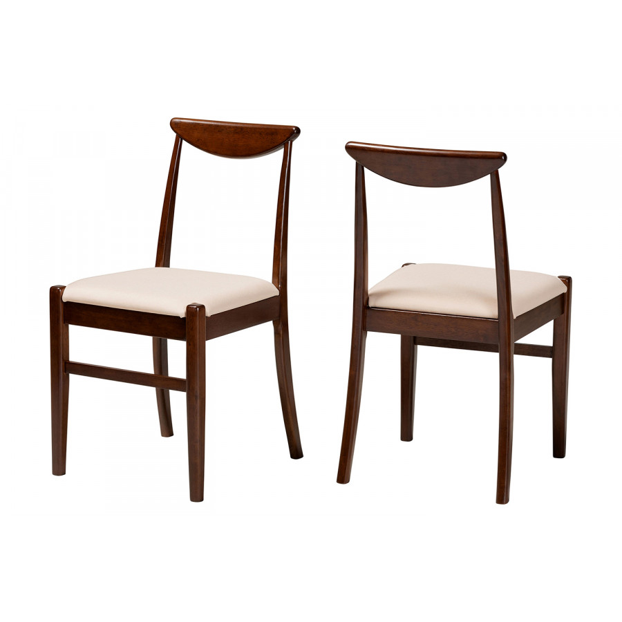 Baxton - Delphina Mid-Century Modern 2-Piece Dining Chair Set
