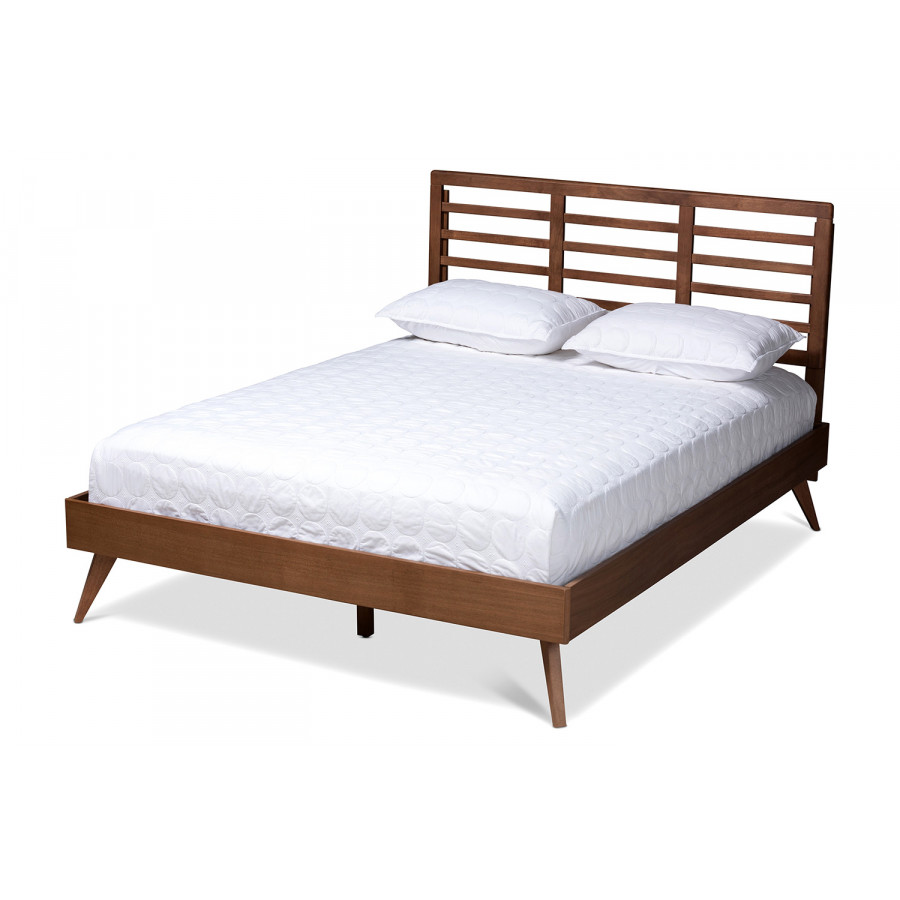 Baxton - Calisto Mid-Century Modern Platform Bed