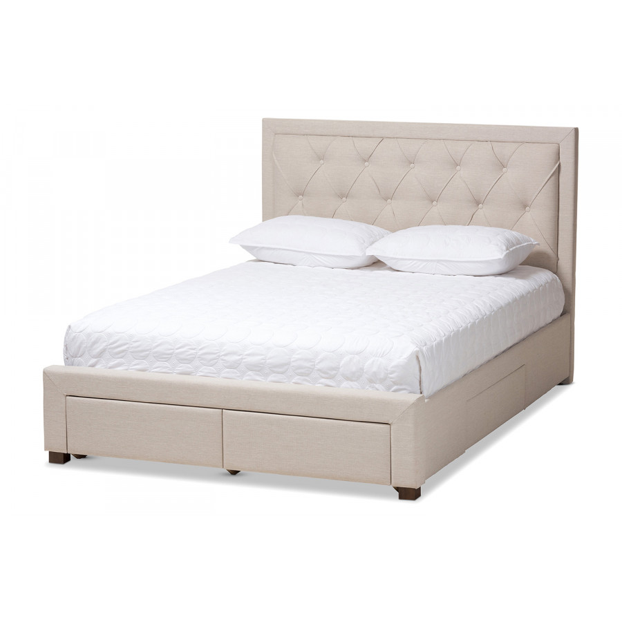 Baxton - Aurelie Modern King Size Storage Bed