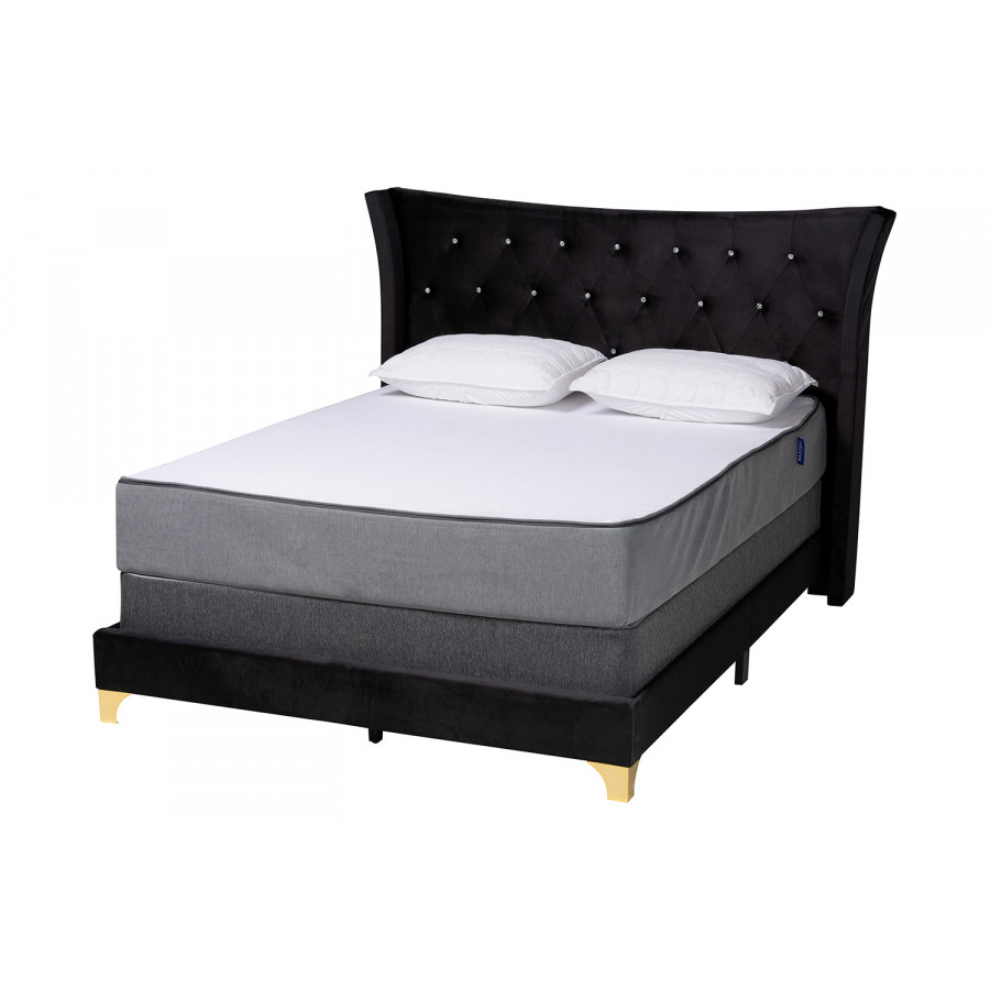 Baxton - Easton Contemporary Glam Queen Size Panel Bed
