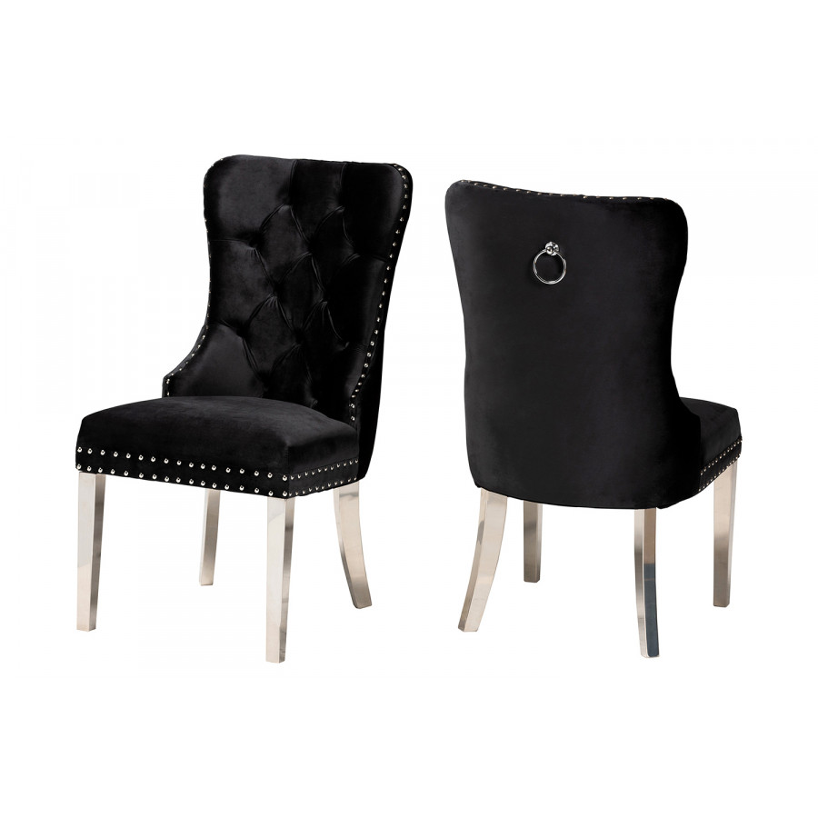 Baxton - Honora Contemporary Glam 2-Piece Dining Chair Set