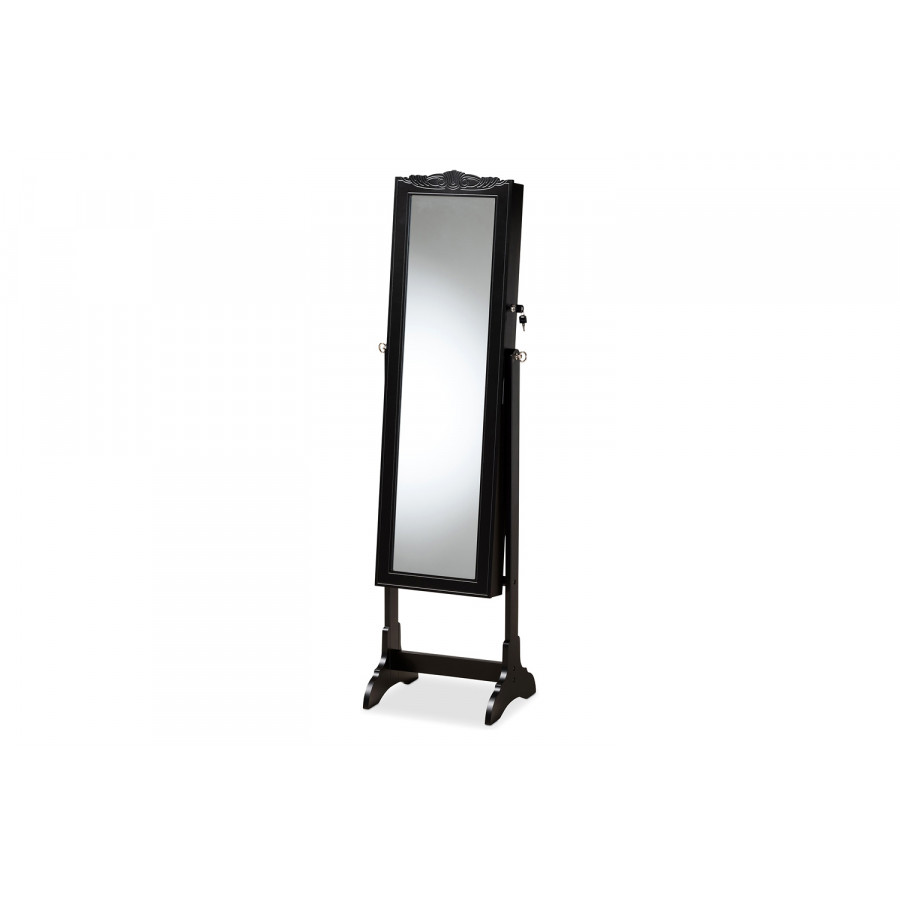 Baxton - Madigan Modern Jewelry Armoire with Mirror