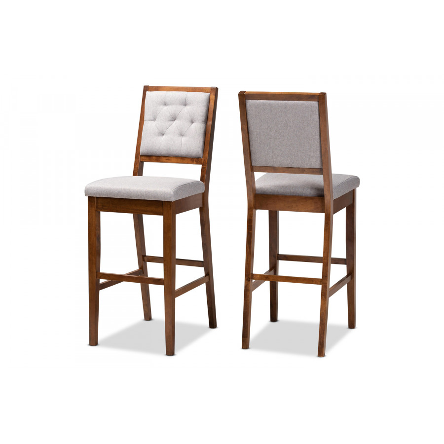 Baxton - Gideon Modern 2-Piece Bar Stool Set