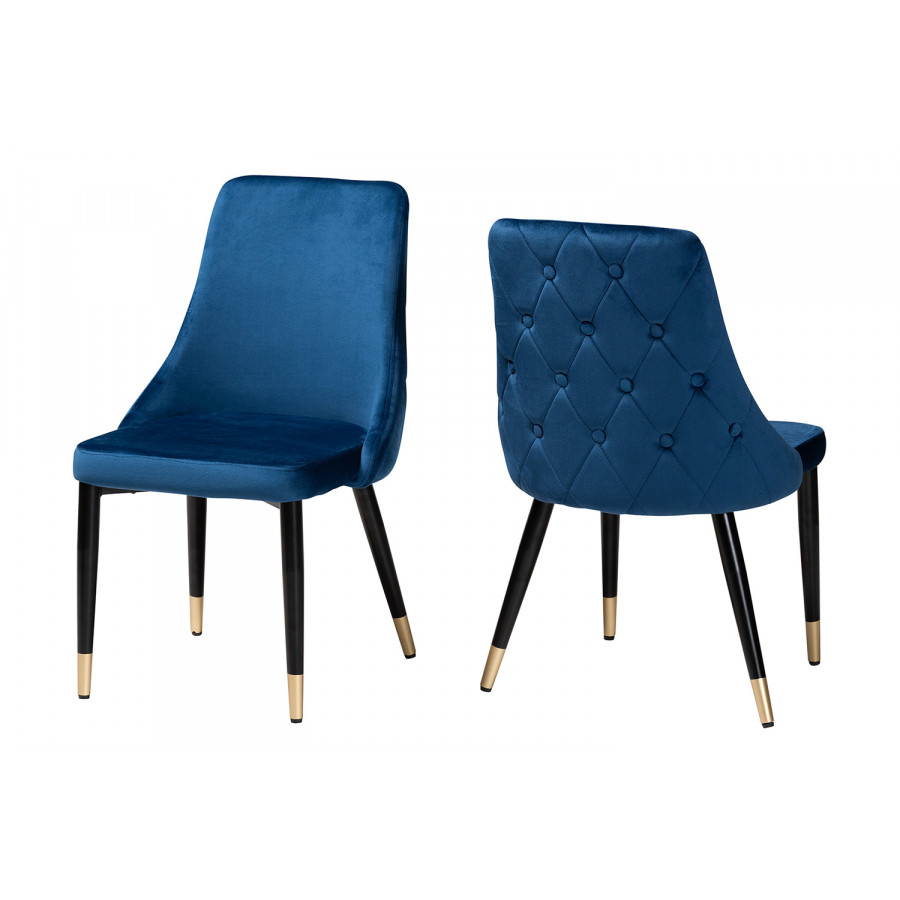 Baxton - Giada Contemporary Glam 2-Piece Dining Chair Set
