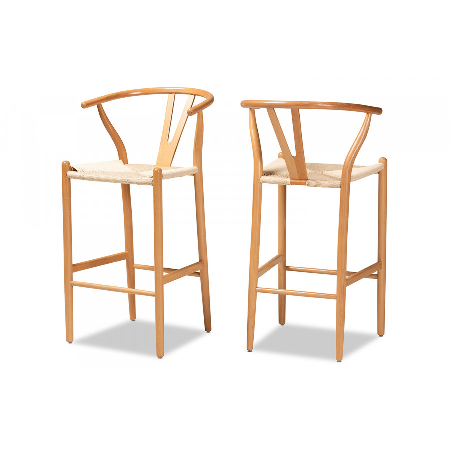 Baxton - Paxton Modern 2-Piece Bar Stool Set