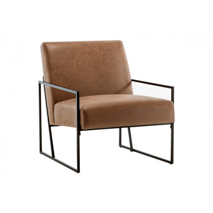 eLuxury - Modern Industrial Upholstered Accent Chair with Slanted Metal Base