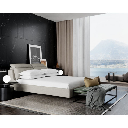 Mobital Chillout Queen Size Bed - Stone Boucle, Fabric