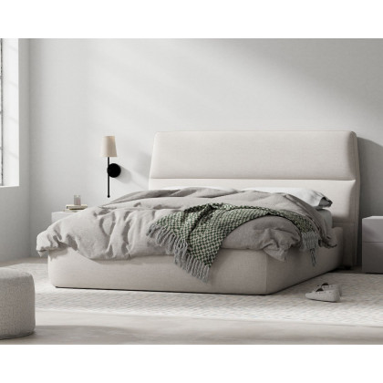 Mobital Lunar King Size Storage Bed - Greige, Fabric