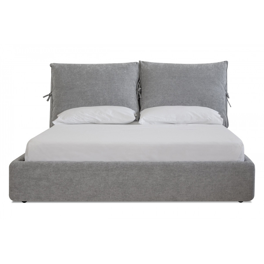 Mobital Plume Queen Size Bed - Heather Gray, Fabric