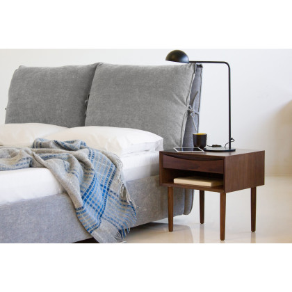 Mobital Plume Queen Size Bed - Heather Gray, Fabric