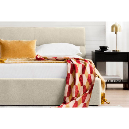Mobital Reve King Size Bed - Ivory, Fabric