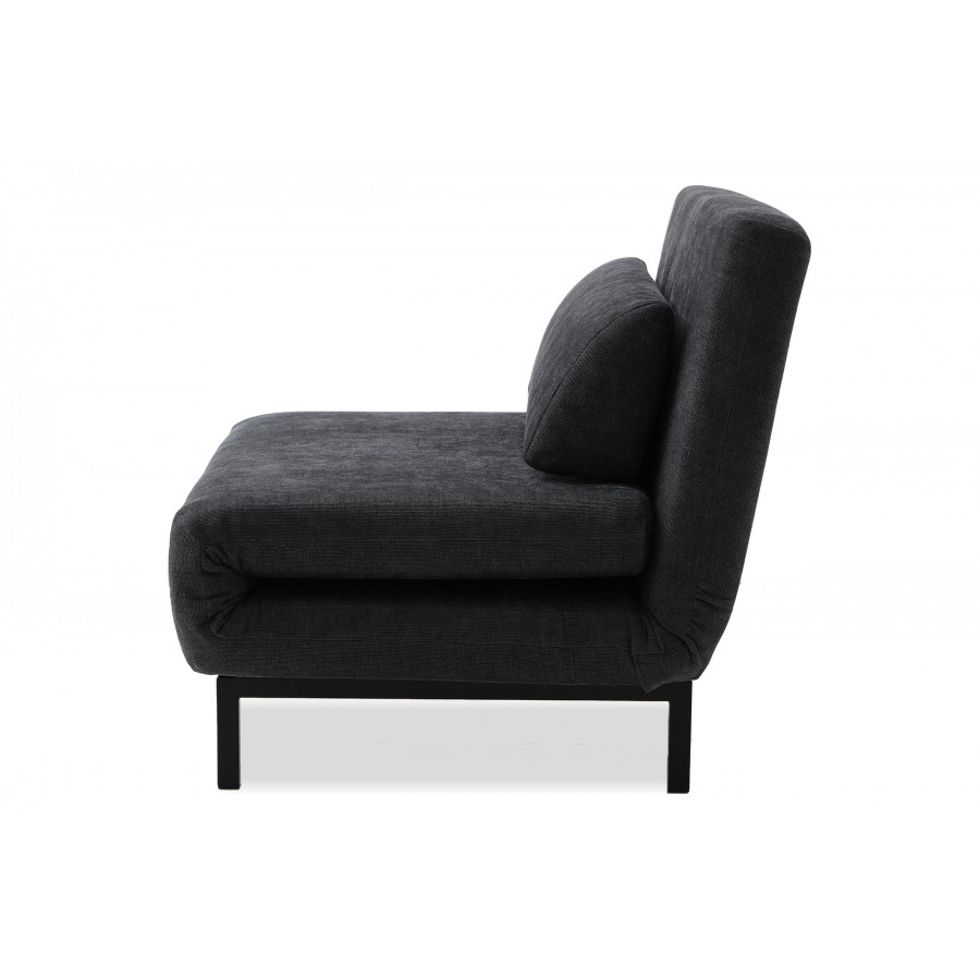 Mobital Iso Armless Solid Chair-Bed - Dusk Chenille, Fabric