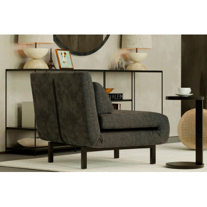 Mobital Iso Armless Solid Chair-Bed - Dusk Chenille, Fabric