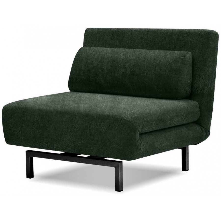 Mobital Iso Armless Solid Chair-Bed - Green Leaf, Fabric