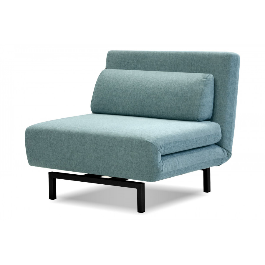 Mobital Iso Armless Solid Chair-Bed - Peacock, Fabric