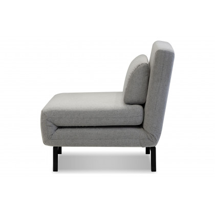Mobital Iso Armless Solid Chair-Bed - Silver, Fabric
