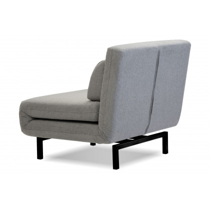 Mobital Iso Armless Solid Chair-Bed - Silver, Fabric