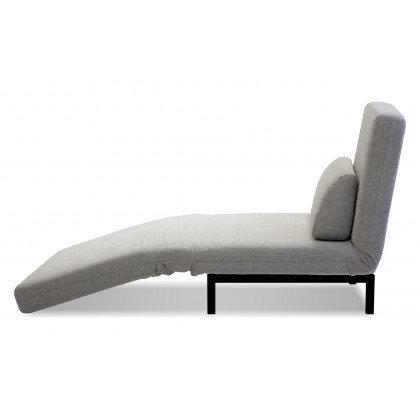 Mobital Iso Armless Solid Chair-Bed - Silver, Fabric