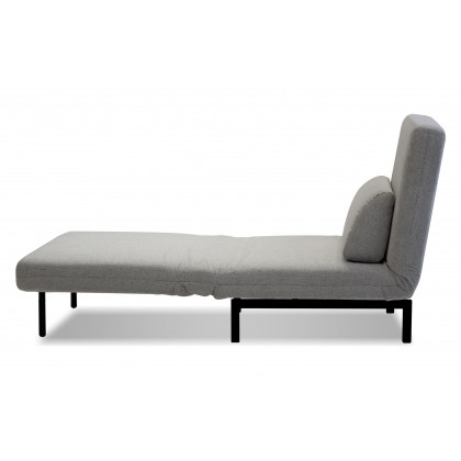 Mobital Iso Armless Solid Chair-Bed - Silver, Fabric