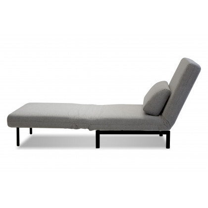 Mobital Iso Armless Solid Chair-Bed - Silver, Fabric