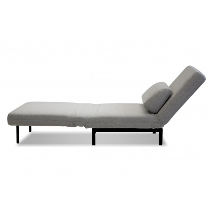 Mobital Iso Armless Solid Chair-Bed - Silver, Fabric