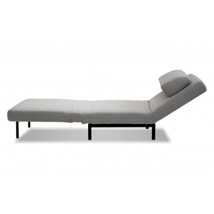 Mobital Iso Armless Solid Chair-Bed - Silver, Fabric