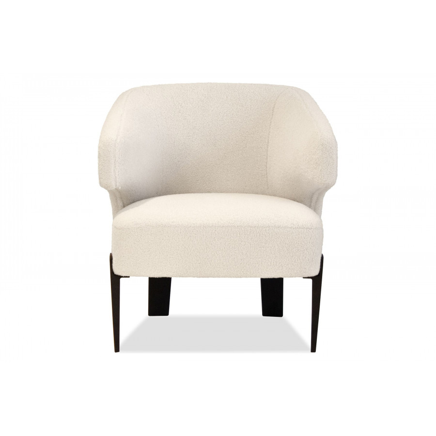 Mobital - Rancho Flared Arms Solid Armchair in Teddy Cream, Fabric