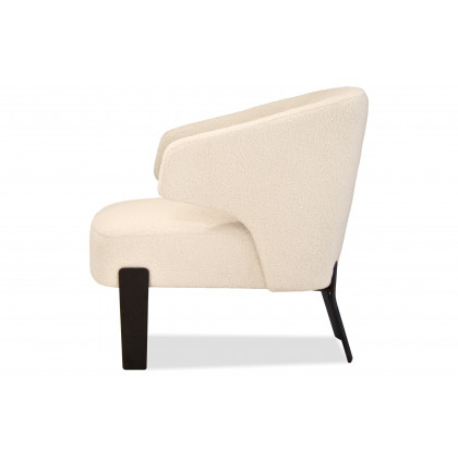 Mobital - Rancho Flared Arms Solid Armchair in Teddy Cream, Fabric