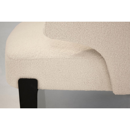 Mobital - Rancho Flared Arms Solid Armchair in Teddy Cream, Fabric