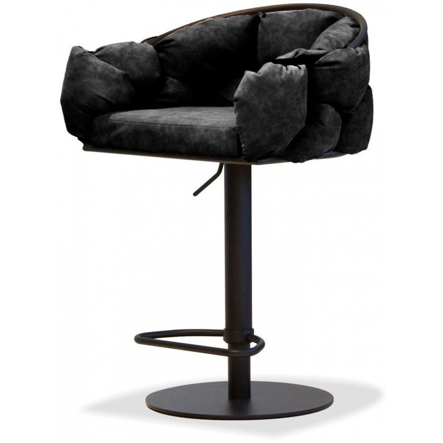 Mobital Puffer Hydraulic Stool - Retro Black, Leatherette