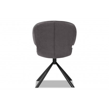 Mobital - Hugo Swivel Dining Chair in Pewter, Leather