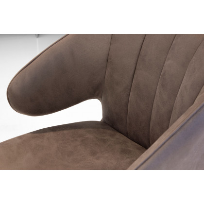 Mobital - Hugo Swivel Dining Chair in Pewter, Leather