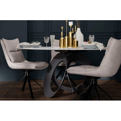 Mobital Puccini Swivel Dining Chair - Rhino, Leather