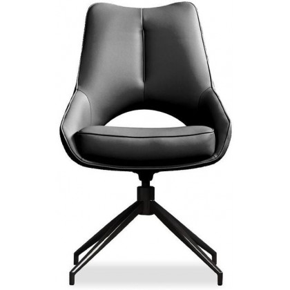 Mobital Sofia Dining Chair with Black Base - Onyx Black, Leatherette