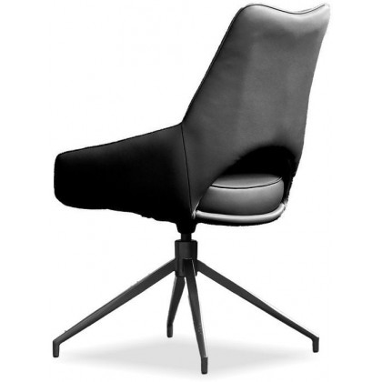 Mobital Sofia Dining Chair with Black Base - Onyx Black, Leatherette