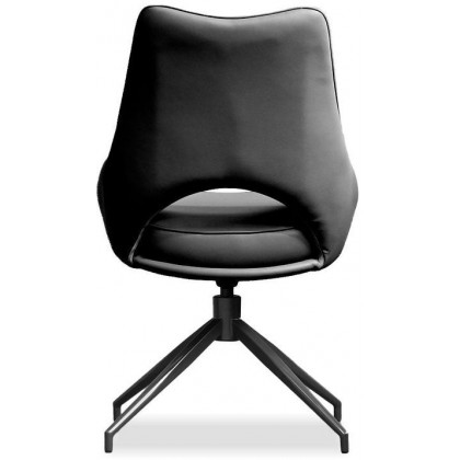 Mobital Sofia Dining Chair with Black Base - Onyx Black, Leatherette