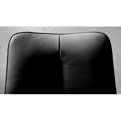 Mobital Sofia Dining Chair with Black Base - Onyx Black, Leatherette