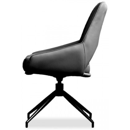 Mobital Sofia Dining Chair with Black Base - Onyx Black, Leatherette