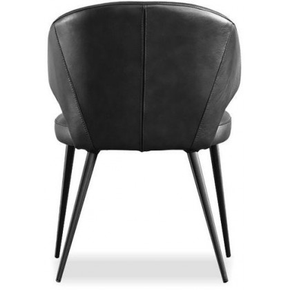 Mobital - Stretto Dining Chair in Pitch Black, Leather
