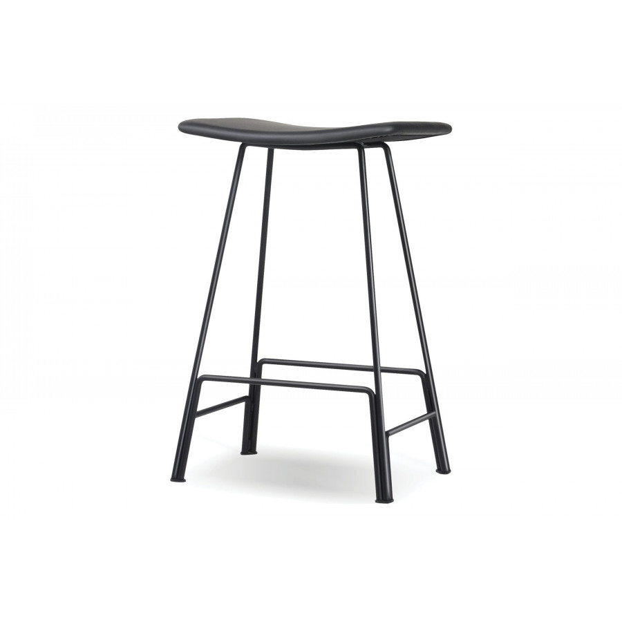 Mobital - Canaria Counter Stool in Powder Coated Black, Steel/Leather