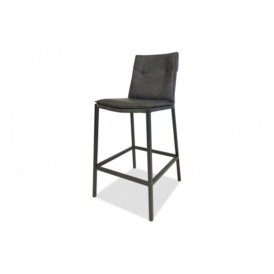 Mobital - Harris Counter Stool in Gray, Leather