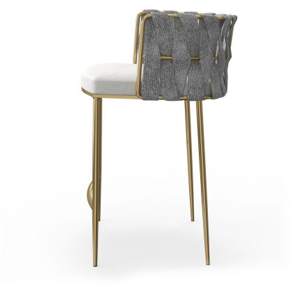 Mobital - Weaver Counter Stool in Oatmeal Tweed, Farina Nubuck