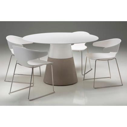 Mobital Maldives Round 49" Dining Table - White, Solid Surface