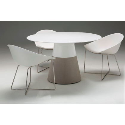 Mobital Maldives Round 49" Dining Table - White, Solid Surface