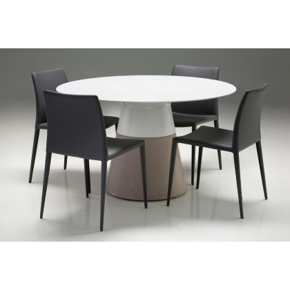Mobital Maldives Round 49" Dining Table - White, Solid Surface