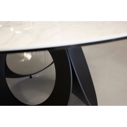 Mobital - Optic Dining Table in White, Ceramic