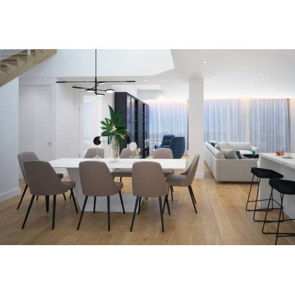 Mobital - Origami Dining Table with Double Extension in Carrera White, Ceramic