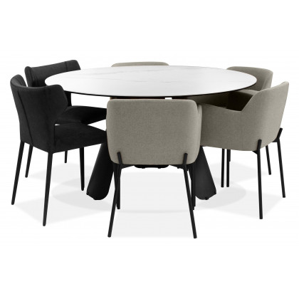 Mobital Palazzo Dining Table - White, Ceramic